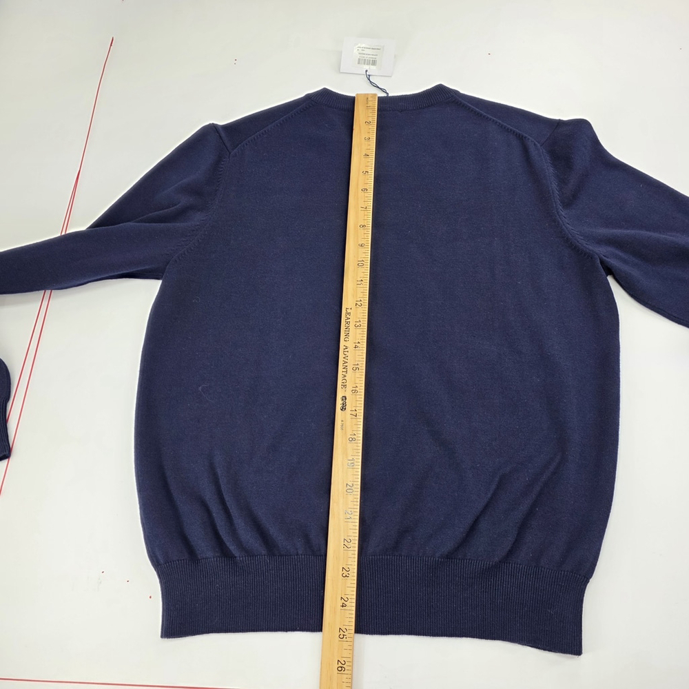 Quiet Luxury Camicissima Italian Cotton V Neck Sweater Mens M Navy NWT - Picture 11 of 13